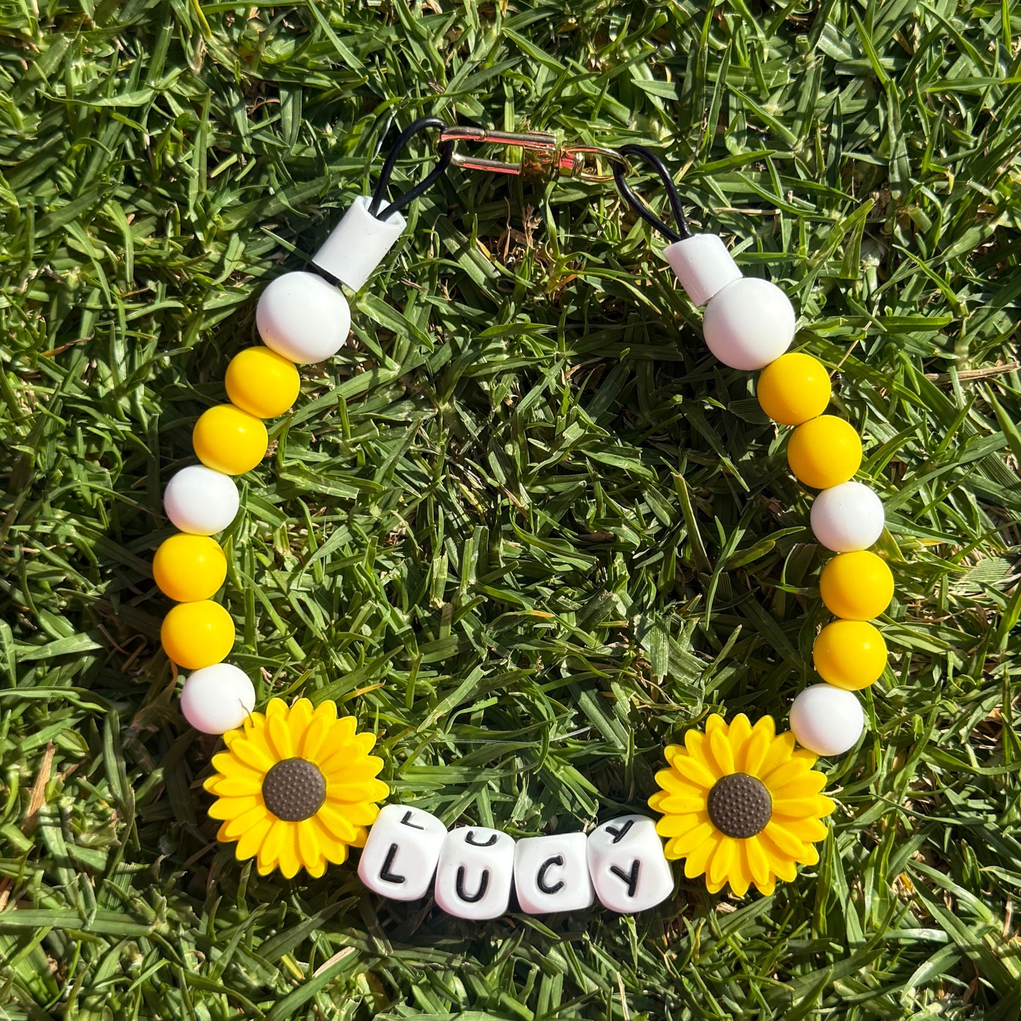 Sunny Sunflower Custom Silicone Bead Pet Collar