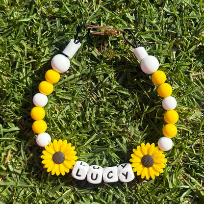 Sunny Sunflower Custom Silicone Bead Pet Collar