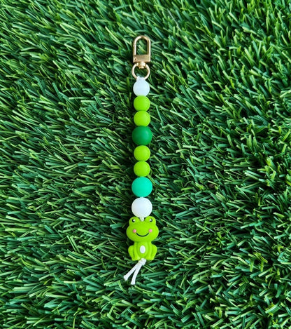Cute Frog Silicone Bead Keychain & Bag Charm