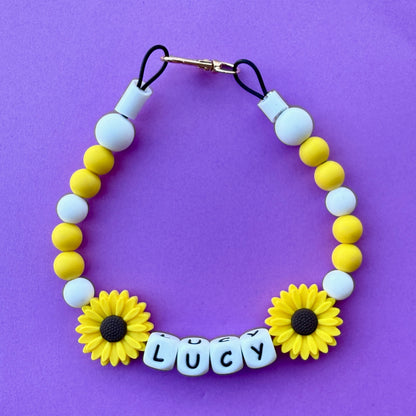 Sunny Sunflower Custom Silicone Bead Pet Collar