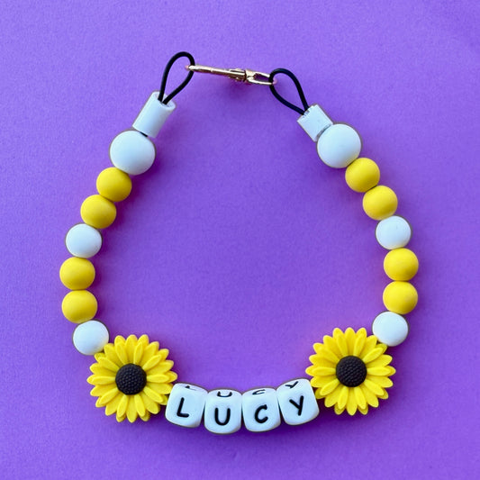 Sunny Sunflower Custom Silicone Bead Pet Collar