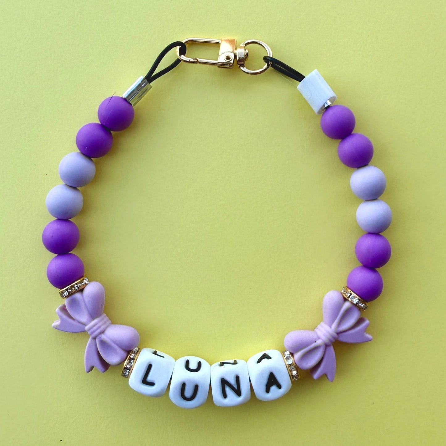 Lavender Bows Custom Silicone Bead Pet Collar