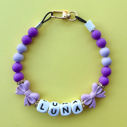 Lavender Bows Custom Silicone Bead Pet Collar