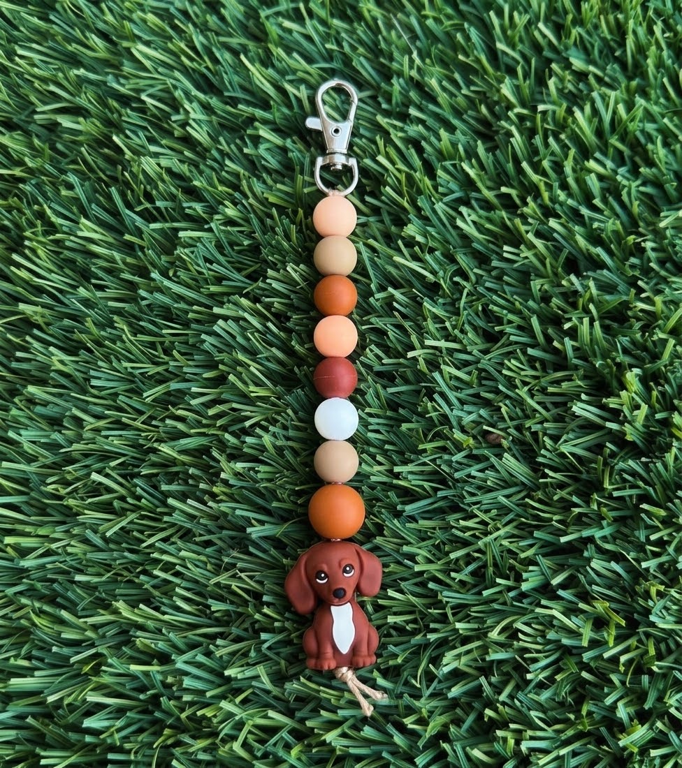 Dachshund Silicone Bead Keychain & Bag Charm