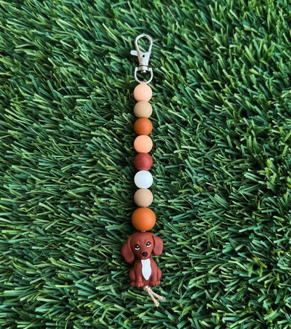 Dachshund Silicone Bead Keychain & Bag Charm