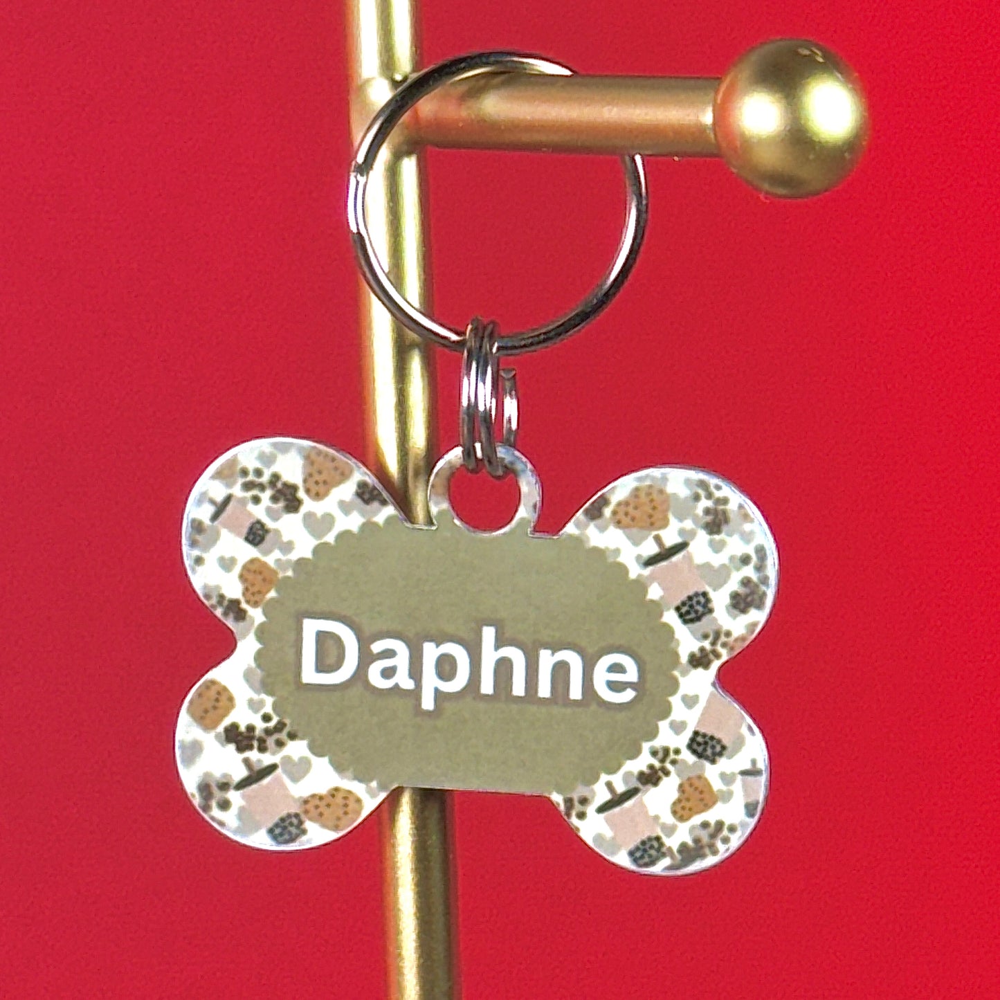Custom Aluminum Pet ID Tag – Boba & Cookies Design
