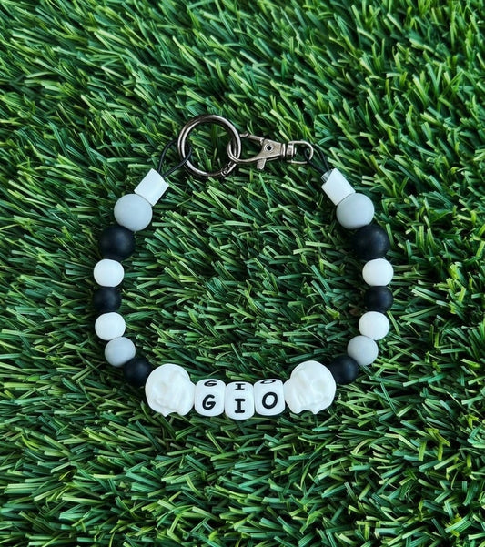 Spooky Skull Custom Silicone Bead Pet Collar