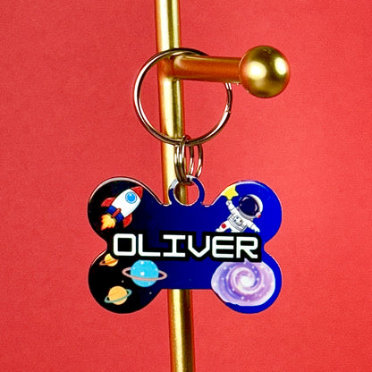 Custom Aluminum Pet ID Tag – Space Design
