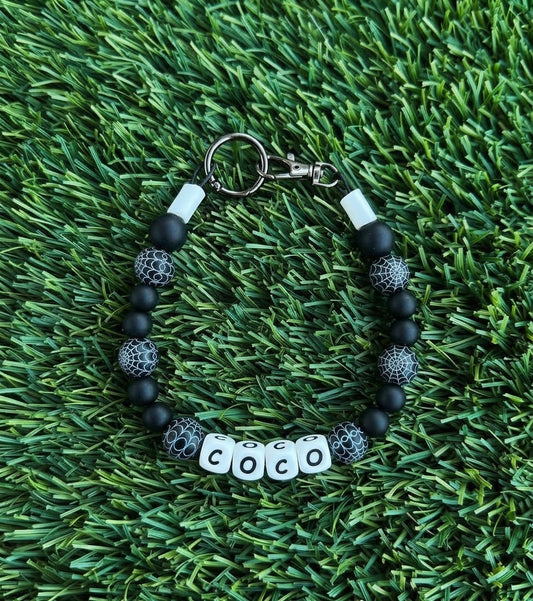Spooky Spiderweb Custom Silicone Bead Pet Collar