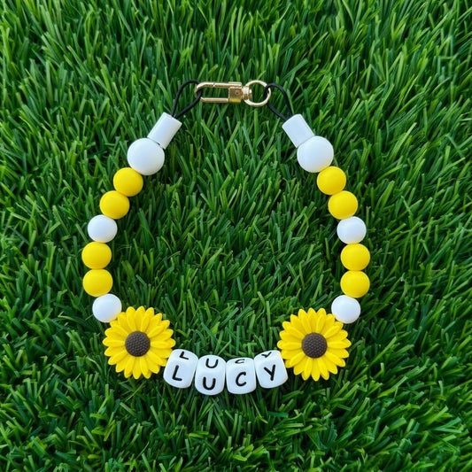 Sunny Sunflower Custom Silicone Bead Pet Collar