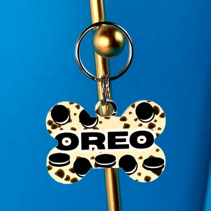 Custom Aluminum Pet ID Tag – Oreo Cookie Design