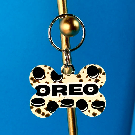 Custom Aluminum Pet ID Tag – Oreo Cookie Design