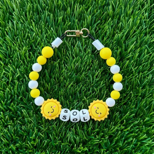 Happy Sunshine Custom Silicone Bead Pet Collar