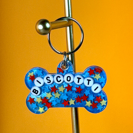 Blue Star Resin Pet ID Tag