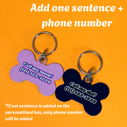 Custom Aluminum Pet ID Tag – Yellow & Roses Design