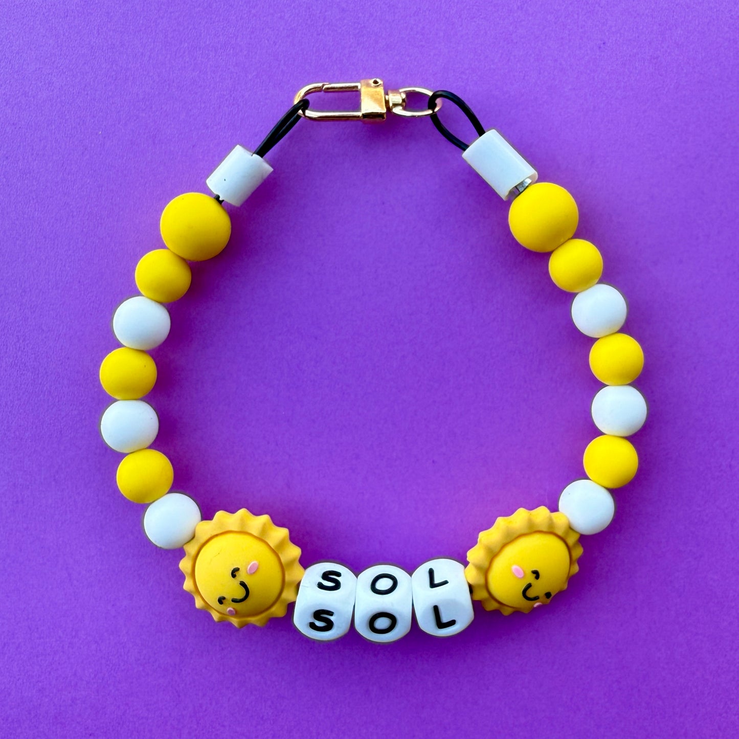 Happy Sunshine Custom Silicone Bead Pet Collar