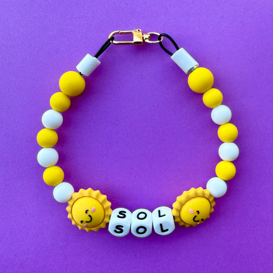 Happy Sunshine Custom Silicone Bead Pet Collar