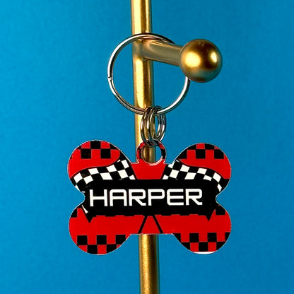 Custom Aluminum Pet ID Tag – Race Design