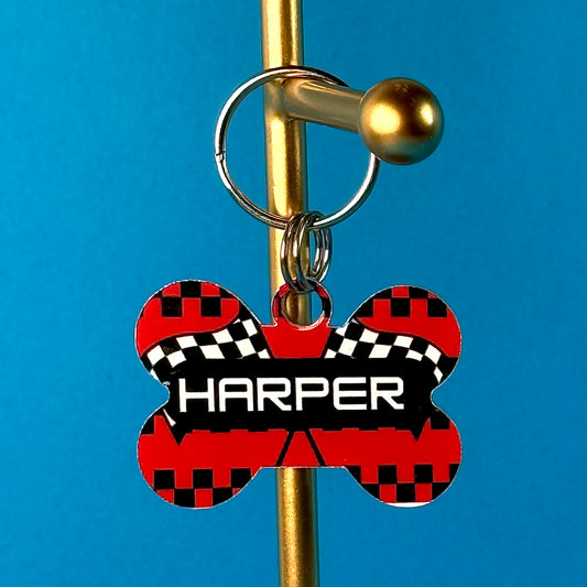 Custom Aluminum Pet ID Tag – Race Design