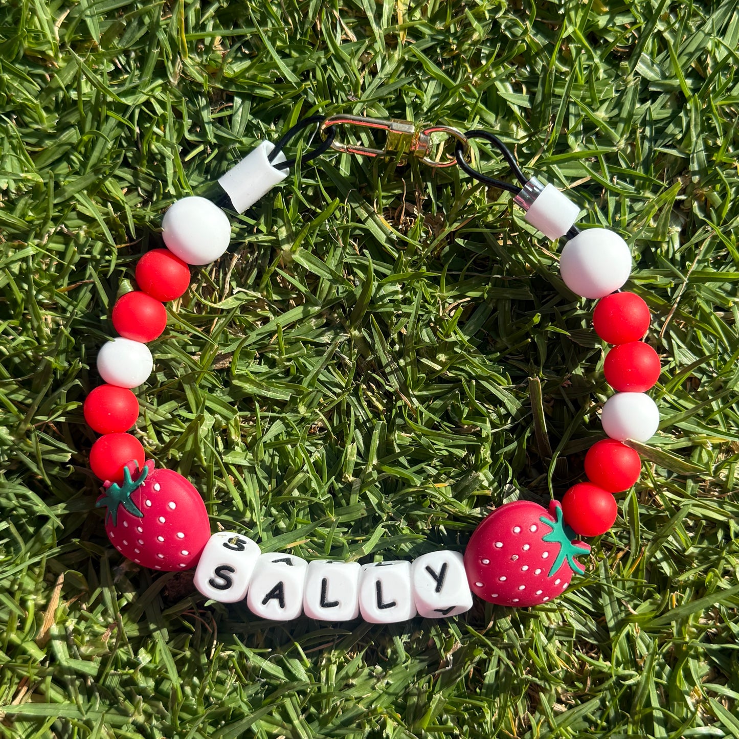 Sweet Strawberry Custom Silicone Bead Pet Collar