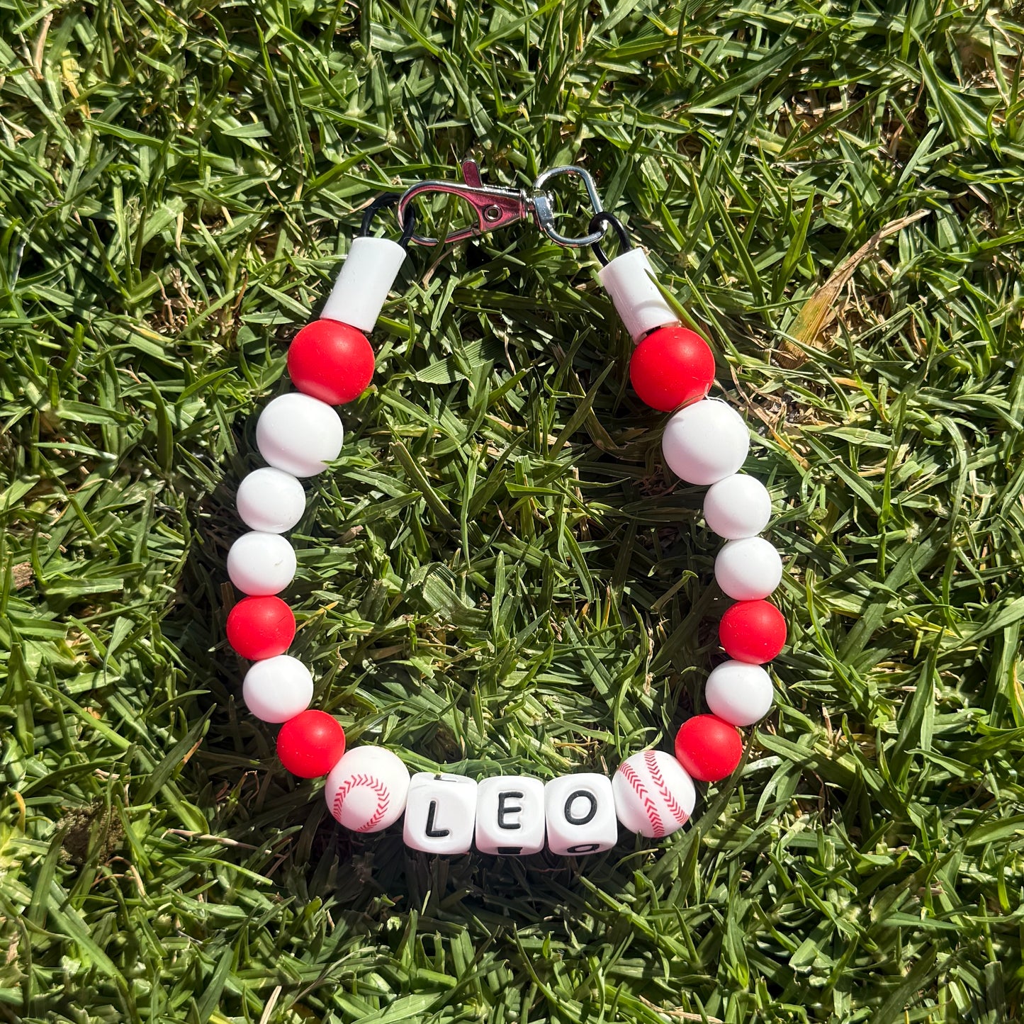 Baseball Sports Custom Silicone Bead Pet Collar
