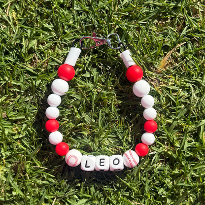 Baseball Sports Custom Silicone Bead Pet Collar