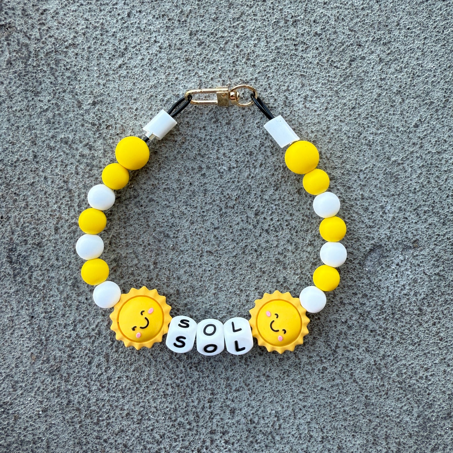 Happy Sunshine Custom Silicone Bead Pet Collar