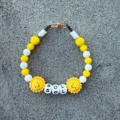 Happy Sunshine Custom Silicone Bead Pet Collar