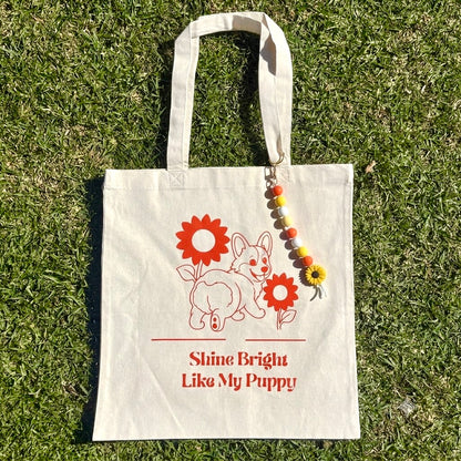 Shine Bright Like My Puppy Canvas Tote Bag