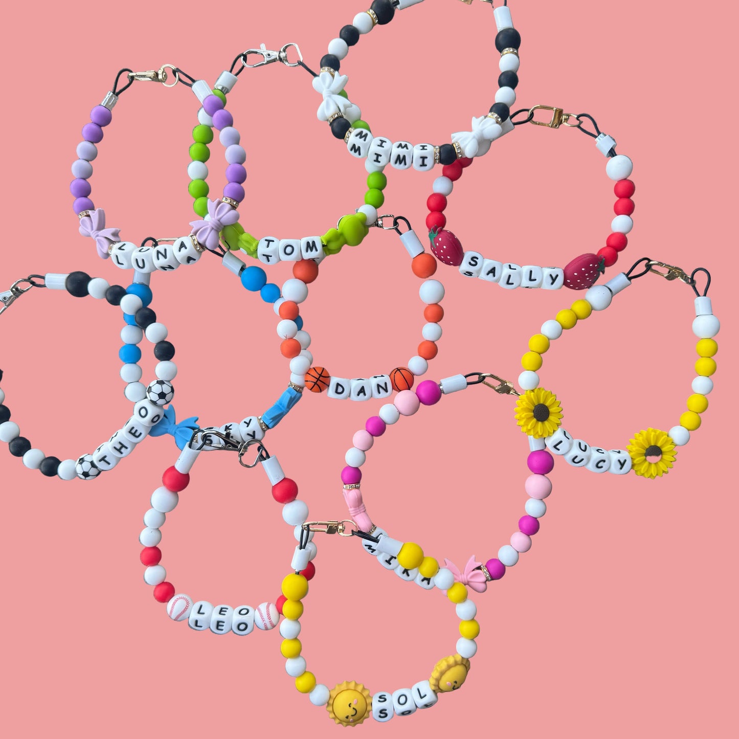 Happy Sunshine Custom Silicone Bead Pet Collar