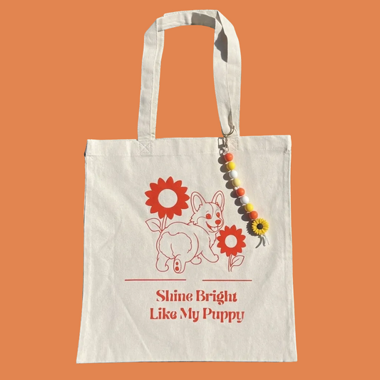 Shine Bright Like My Puppy Canvas Tote Bag